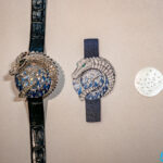 Cartier Métiers d’Art Crocodile Jewelry Watch, with the concept drawing and the mother-of-pearl template