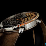 Ronde Louis Cartier Zebra and Giraffe Gold Bead Granulation and Marquetry Watch