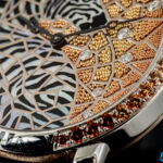 Ronde Louis Cartier Zebra and Giraffe Gold Bead Granulation and Marquetry Watch