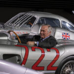 Karl-Friedrich Scheufele behind the wheel of Sir Stirling Moss’ racing car and wristed Chopard Mille Miglia Classic Chronograph Speed Silver