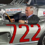 Karl-Friedrich Scheufele behind the wheel of Sir Stirling Moss’ racing car and wristed Chopard Mille Miglia Classic Chronograph Speed Silver