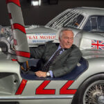 Karl-Friedrich Scheufele behind the wheel of Sir Stirling Moss’ racing car and wristed Chopard Mille Miglia Classic Chronograph Speed Silver