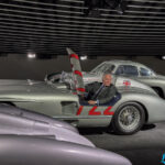 Karl-Friedrich Scheufele behind the wheel of Sir Stirling Moss’ racing car and wristed Chopard Mille Miglia Classic Chronograph Speed Silver